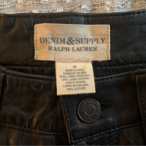 Denim & Supply Ralph Lauren Black Leather Mini Skirt - Picture 2 of 5